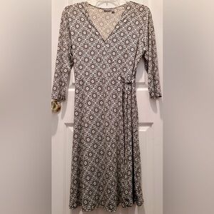 Apt 9 Wrap Dress Women’s Size XL 3/4 Sleeve Midi Vneck Stretchy